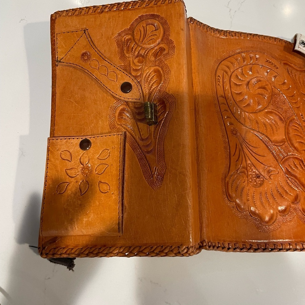 Cowhide Leather Clutch with Brown Accents - Picture 7 of 12